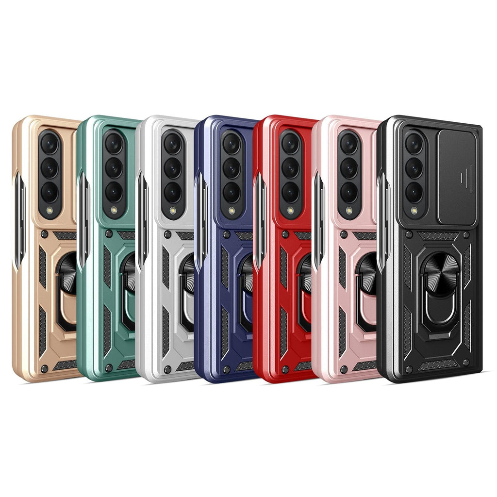 NNEDSZ Samsung Galaxy Z Fold 4 Tpu Pc Case With Sliding Camera Cover - Blue
